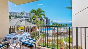 Outdoor dining - Aston Kaanapali Shores: Ocean and Beach Just Steps Away Unit 203 2BR 2BA (Lahaina)