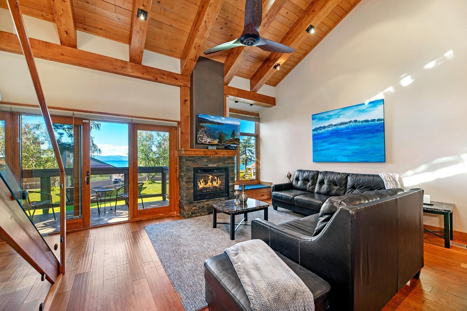 Condo, Multiple Beds, Lake View (MV32: Lakeland Village Luxury Condo W) | Living room | Fireplace