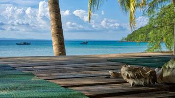 On the beach, beach bar