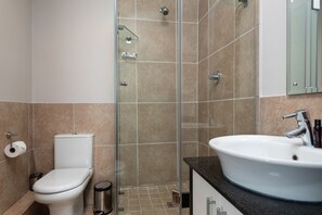 淋浴设施、吹风机、毛巾、肥皂