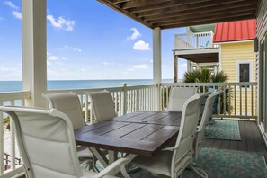 Outdoor dining - Beachfront, Private Pool, Elevator ~ 5 on Beach (Cape San Blas)