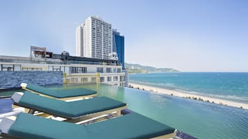 Piscina externa, espreguiçadeiras