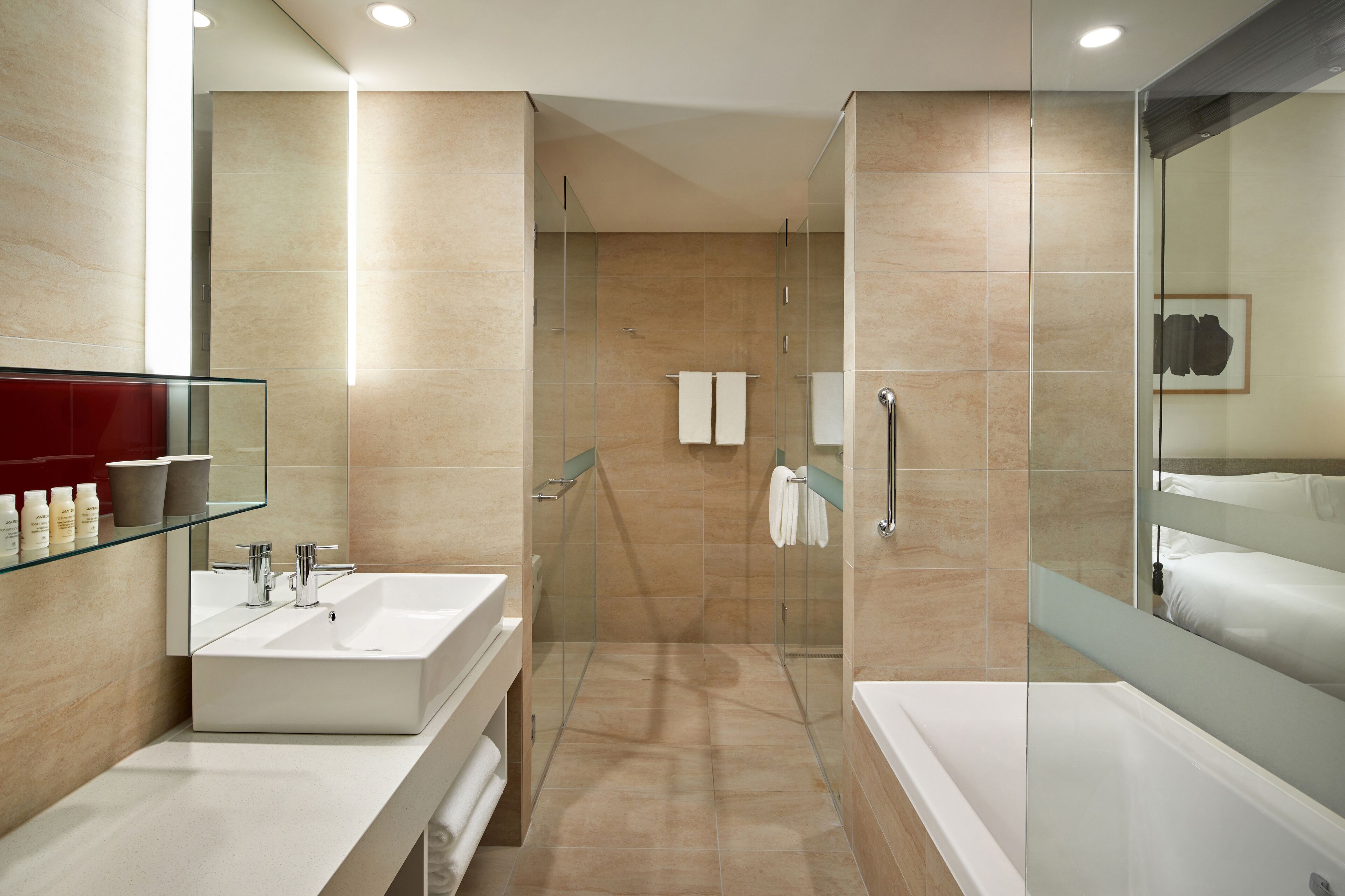 grand double room | bathroom | designer toiletries, hair dryer, bathrobes, slippers