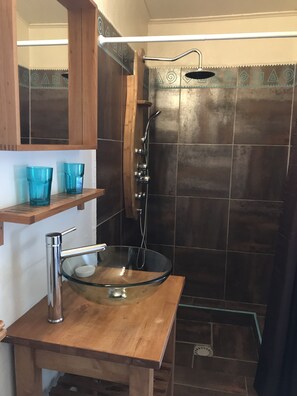 Bathtub, hair dryer - 12-person house with swimming pool, covered terrace, barbecue, shops nearby (Le Martinet)