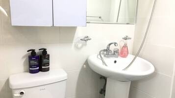 Soap, shampoo, toilet paper