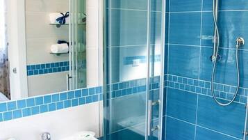 Double or Twin Room | Bathroom | Shower, rainfall showerhead, hair dryer, bidet