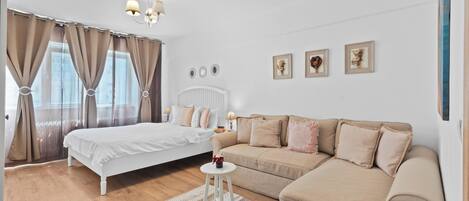 Departamento Deluxe | 1 habitación, ropa de cama de alta calidad y decoración personalizada