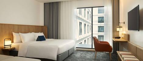 In-room safe, desk, laptop workspace, soundproofing