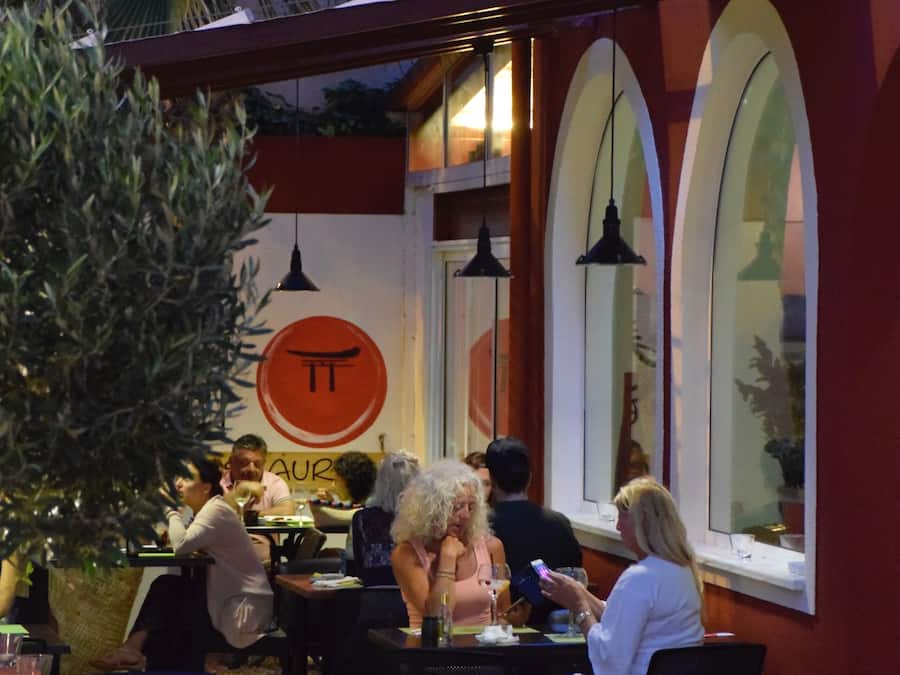 Dinner served, Japanese cuisine, alfresco dining