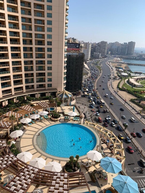 Apartment, Sea View (Three-Bedroom Apartment) | Terrace/patio - Apartment at San Stefano Grand Plaza (Alexandria)