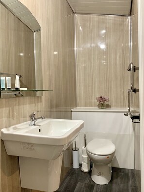 Departamento, 1 habitación | Amenidades de baño | Regadera, secadora de cabello, toallas, jabón 
