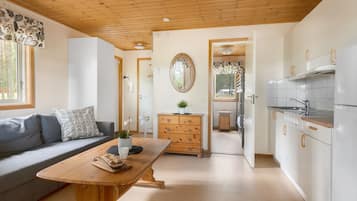 Cabin, Shared Bathroom (Dalälvstuga, Private WC) | Private kitchen | Fridge, microwave, stovetop, coffee/tea maker