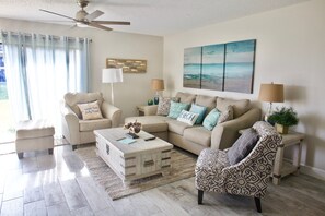 TV, DVD player, ping pong