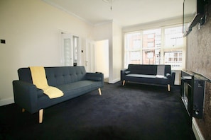 House, 2 Bedrooms | Living room | Flat-screen TV, fireplace - StayHere 9 (Leeds)