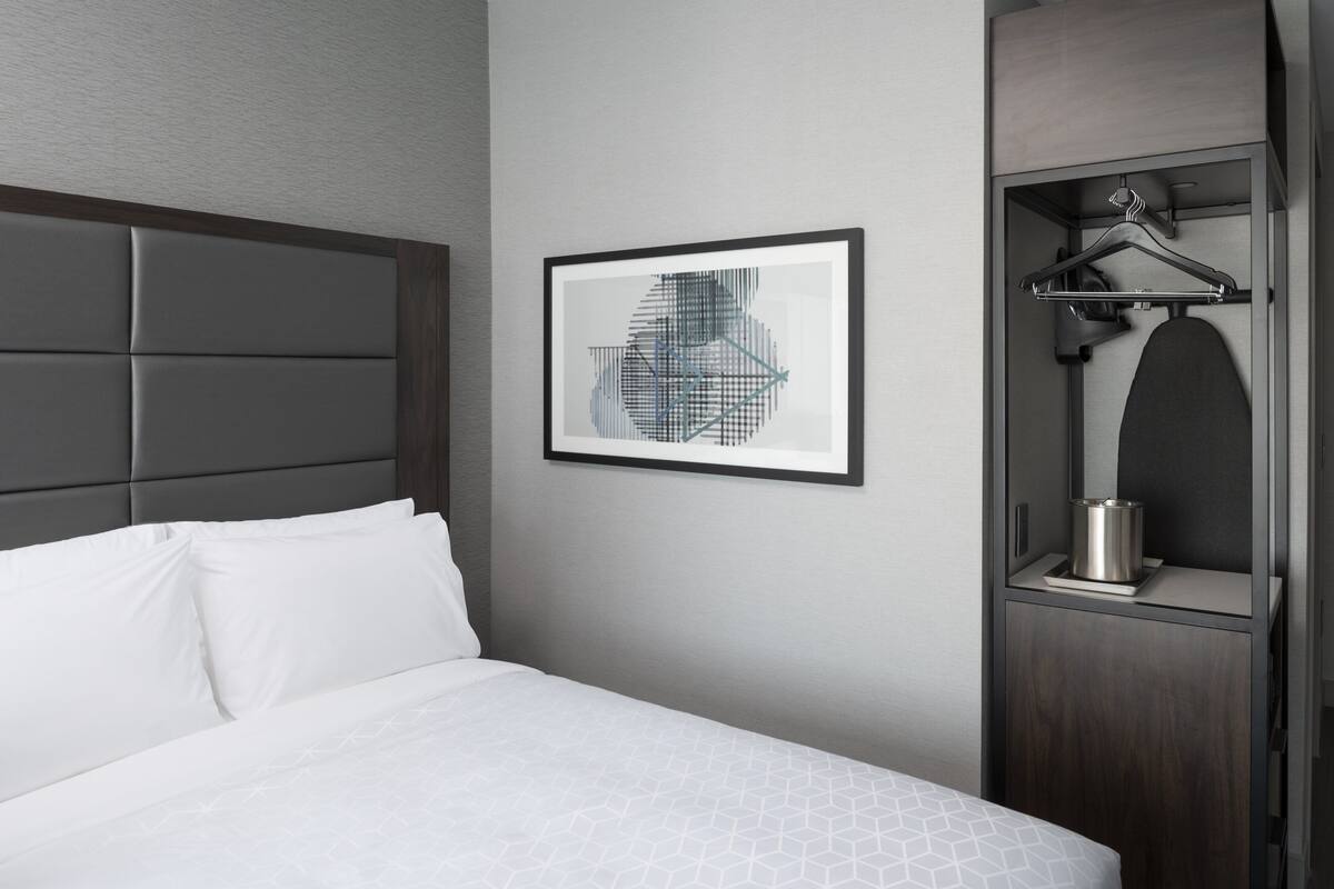 In-room safe, desk, laptop workspace, blackout curtains