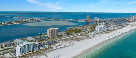 Sun-loungers, beach towels
