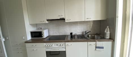 Fridge, oven, stovetop, cookware/dishes/utensils