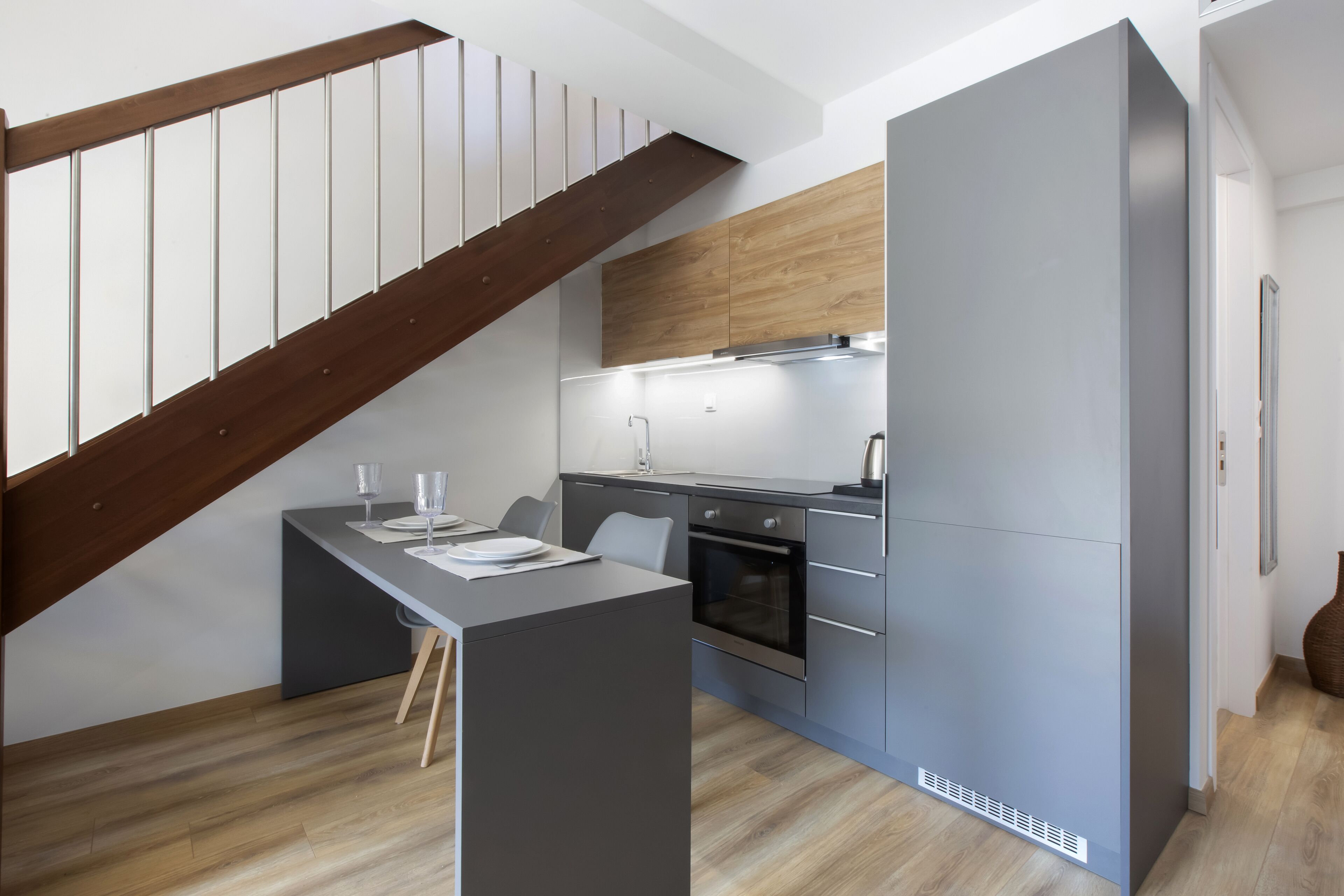 classic panorama maisonette with private outdoor heated jacuzzi | private kitchen | full-sized fridge, oven, stovetop, dishwasher