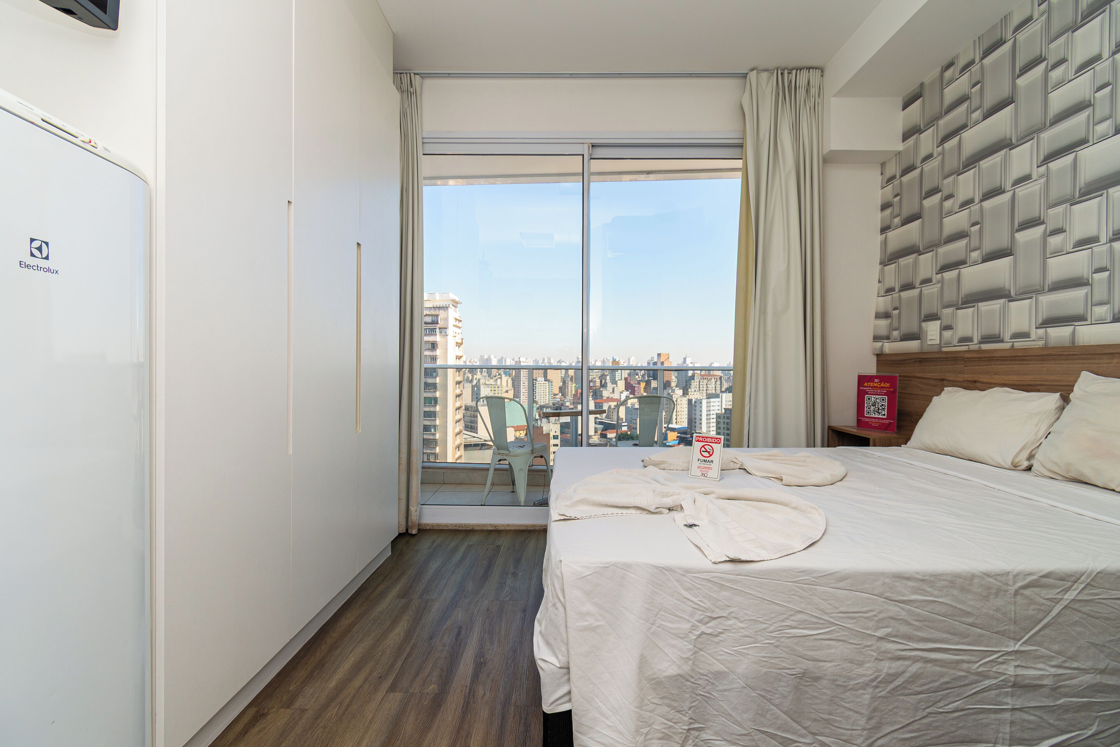 Desk, blackout drapes, iron/ironing board (on request), WiFi (free)