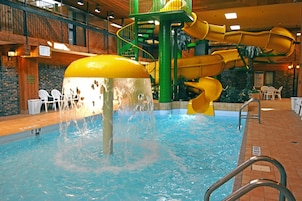 Indoor pool, open 8:00 AM to 10:00 PM, sun loungers
