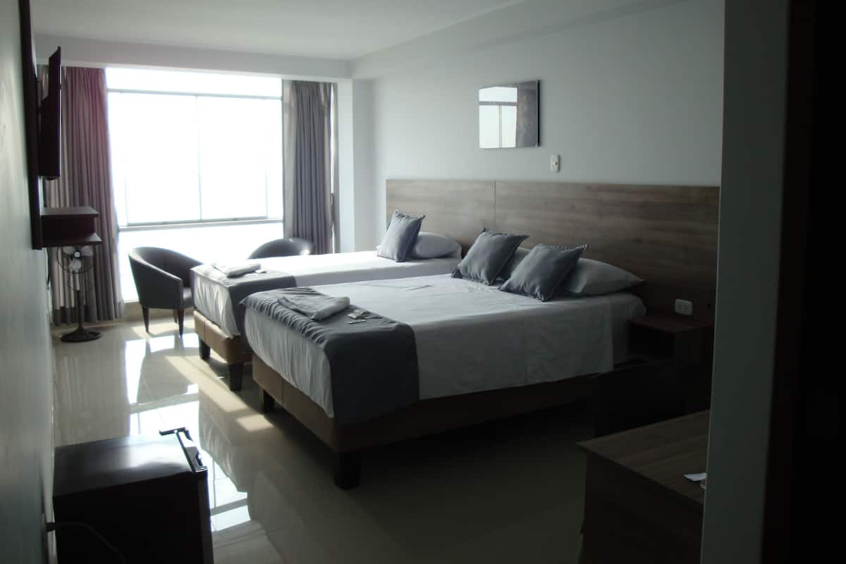 Panoramic Double Room, Multiple Beds | Egyptian cotton sheets, premium bedding, down comforters, pillowtop beds