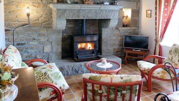 Télévision, cheminée