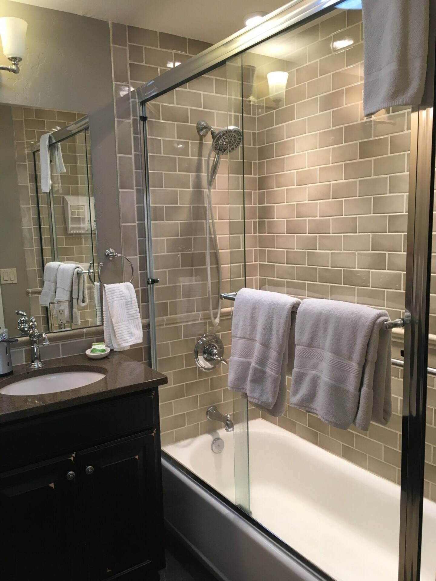 Hair dryer, towels