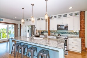 Fridge, microwave, dishwasher, high chair