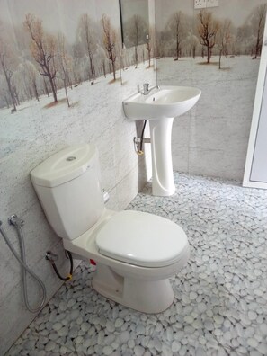 Douche, articles de toilette gratuits, serviettes fournies