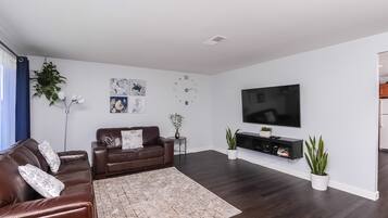 Smart TV, DVD player, foosball, table tennis