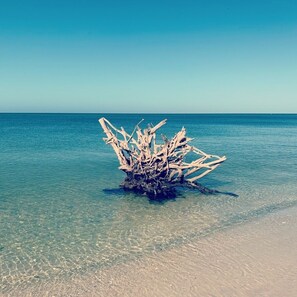 Beach nearby, sun loungers, beach towels