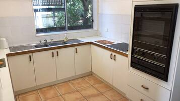Fridge, microwave, oven, electric kettle