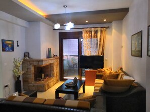 Fireplace - Hanioti Top Apartment with sea view! (Chaniotis)