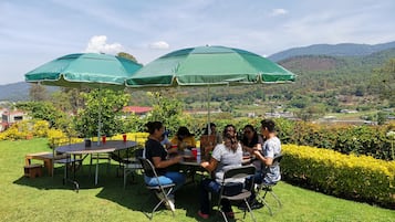 Outdoor banquet area