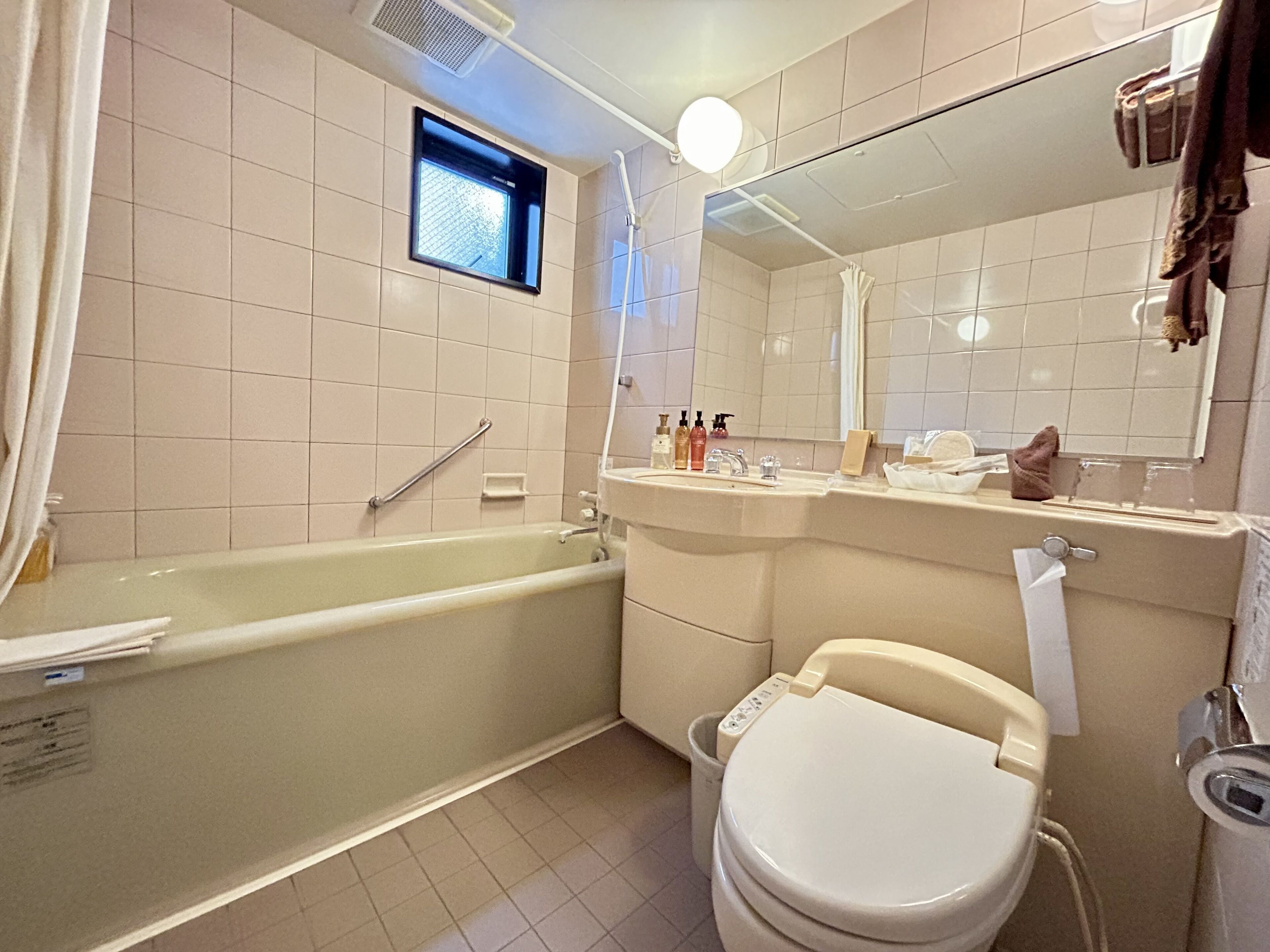double room single use | bathroom | free toiletries, hair dryer, slippers, electronic bidet
