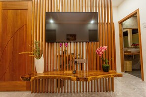 Exclusive Villa, 3 Bedrooms, Private Pool, Pool View | Living area | 49-inch Smart TV with digital channels, TV