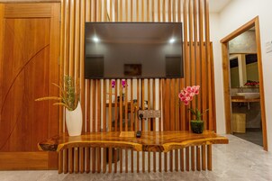 独特别墅, 3 间卧室, 私人游泳池, 泳池景观 | 起居区 | 49-英寸智能电视 （配备数码频道）、电视