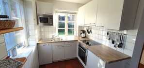 Microondas, horno, lavavajillas y cafetera y tetera 