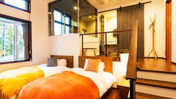 ห้องเอ็กเซกคิวทีฟทวิน (Partially Open-air Bath) | มินิบาร์, ตู้นิรภัยในห้องพัก, Wi-Fi ฟรี