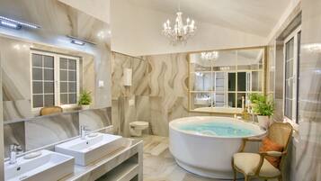 Premium Apartment (12) | Bathroom | Shower, designer toiletries, hair dryer, bathrobes