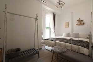 2 bedrooms, desk, iron/ironing board, travel crib