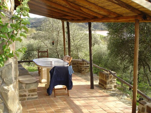 Traditional shepherd's house on the Rio Guadiana