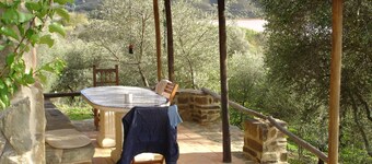 Traditional shepherd's house on the Rio Guadiana