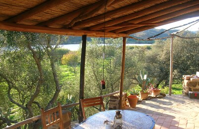 Traditional shepherd's house on the Rio Guadiana