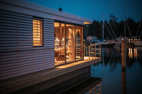 Houseboat Trinity, a sealoft on the Baltic Sea in Peenemünde Island Usedom 