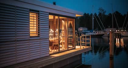 Houseboat Trinity, a sealoft on the Baltic Sea in Peenemünde Island Usedom
