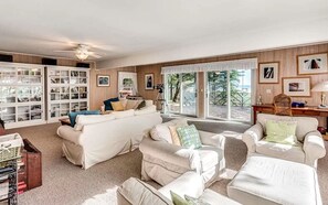 TV, fireplace, video games, books
