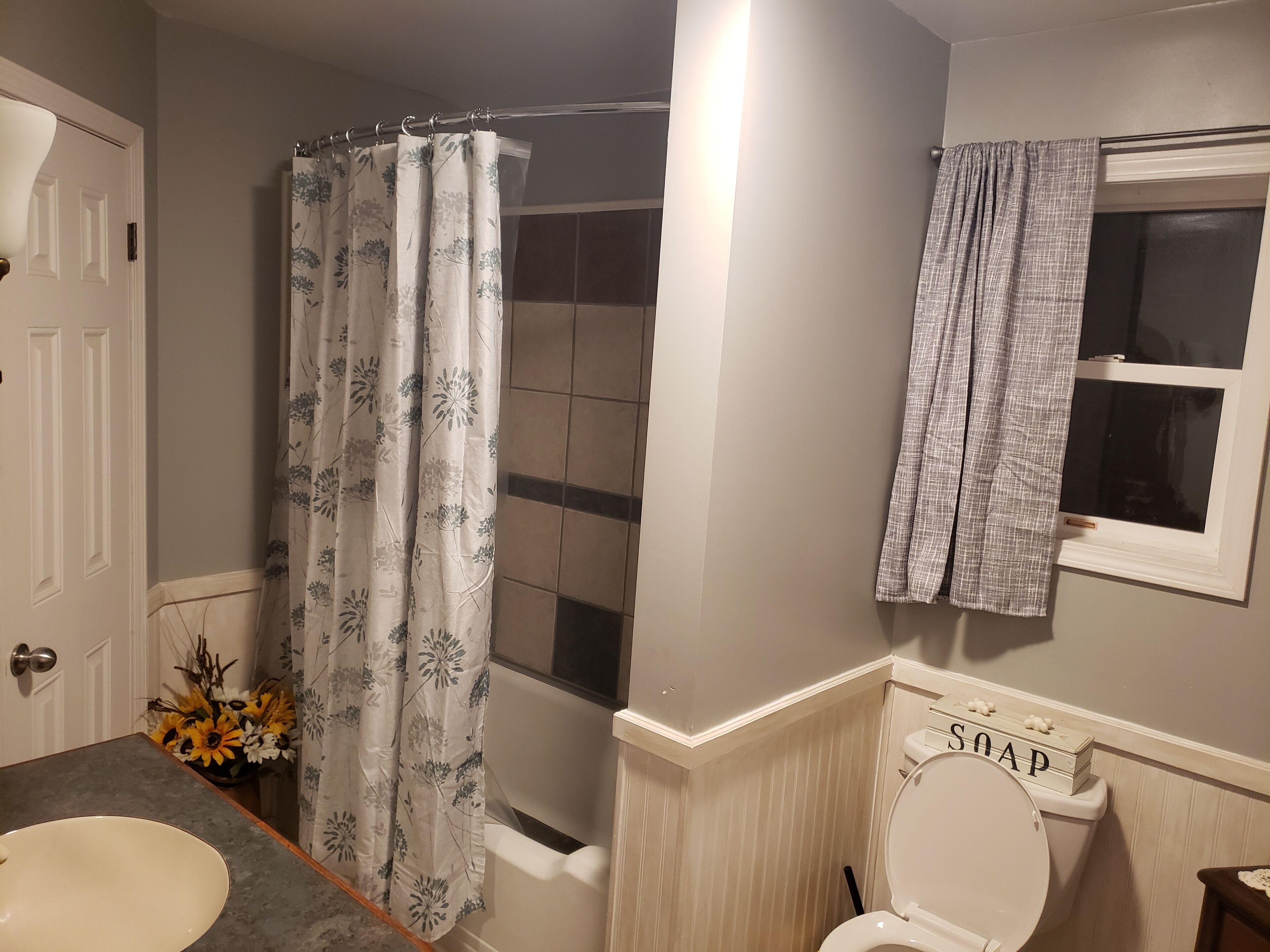 Hair dryer, towels