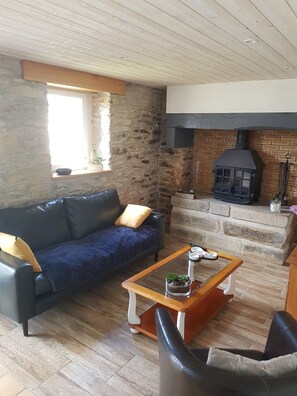 TV, fireplace - Character house in the countryside between town and sea (Plogastel St Germain)