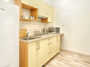 Standard Apartment | Private kitchenette | Fridge, microwave, stovetop, coffee/tea maker - ValenciaKV Apartments (Karlovy Vary)